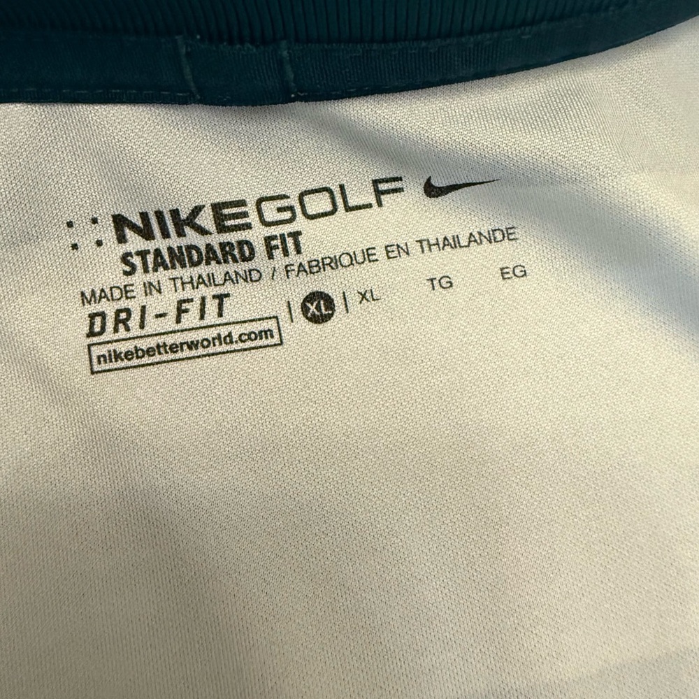 Nike Golf Dri-Fit Polo Men’s XL Green Striped Performance Athletic Shirt - Picture 4 of 6